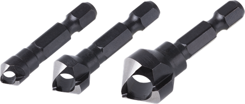Wolfcraft dwarsgatverzinkboren | ø8, 12, 16mm | 3 stuks - 4375000