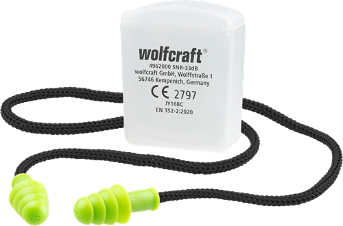 Wolfcraft - oordoppen met koord - 33db - 4962000