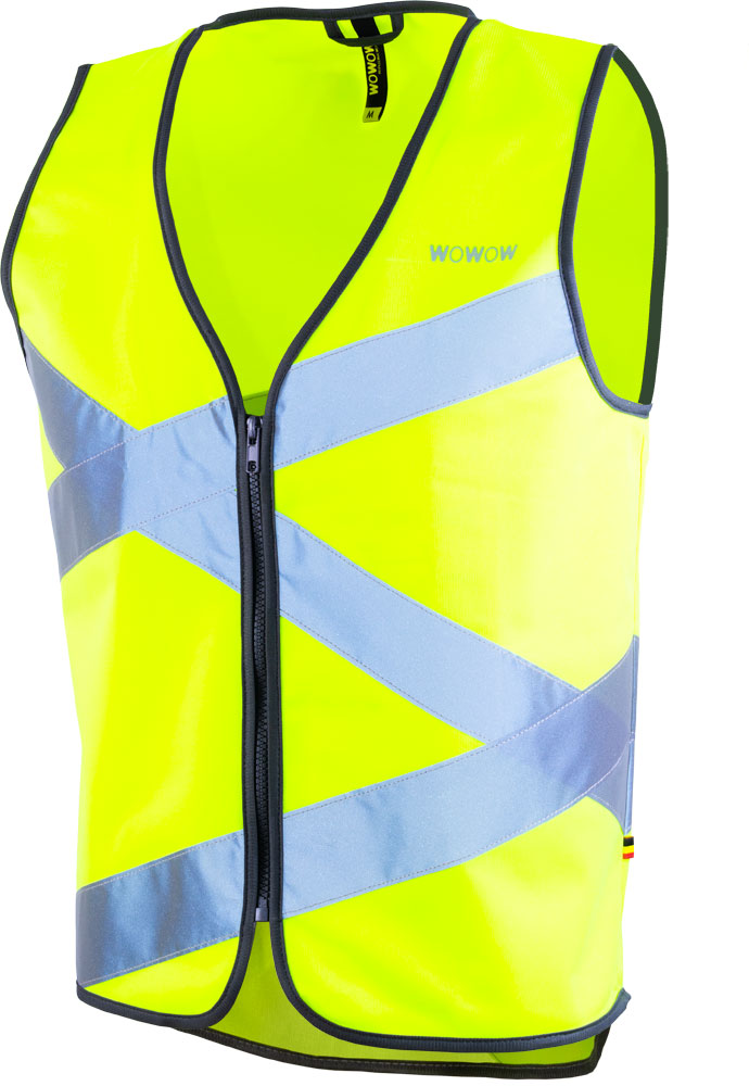 Wowow reflectievest crossroad jas maat m geel