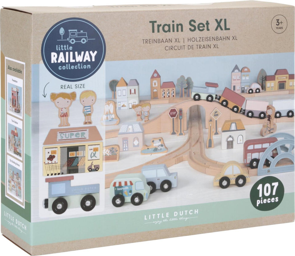 Little dutch treinbaan xl hout 107pc