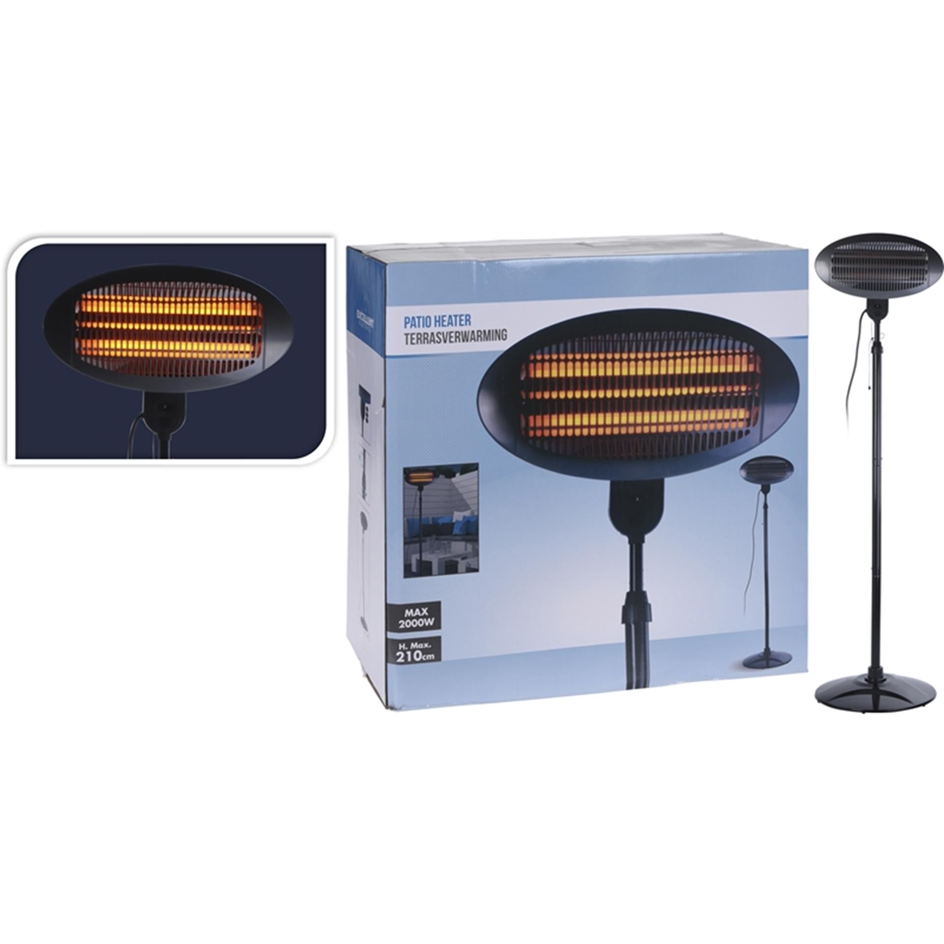 Excellent Elektra Elektra Terrasverwarmer staand 2000 W quartz zwart