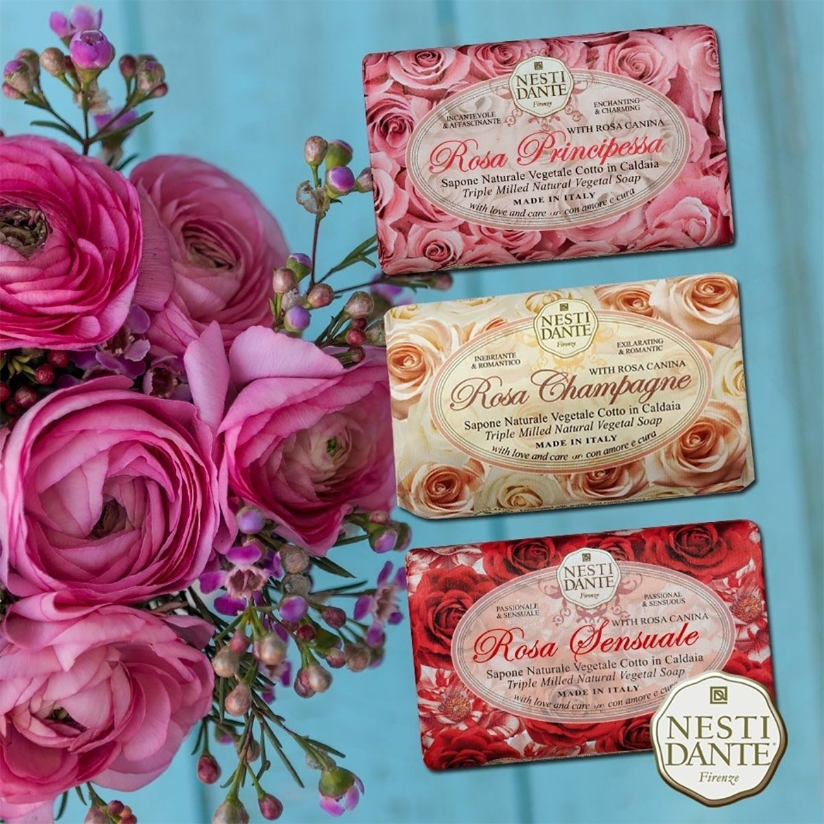 Nesti dante rosa sensuele zeep 150gr.