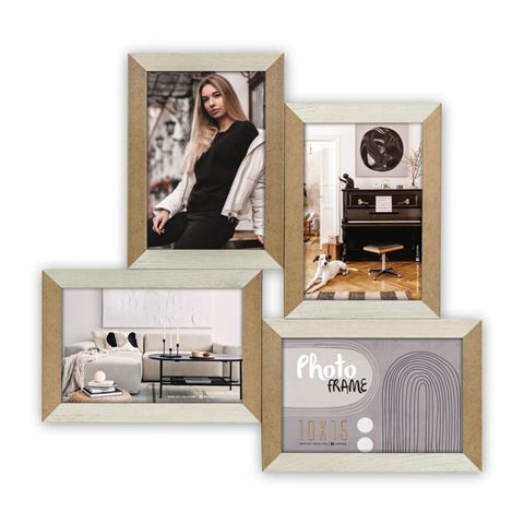 Zep Fotolijst DN496W Vercelli Wit 4Q 4x 10x15 cm