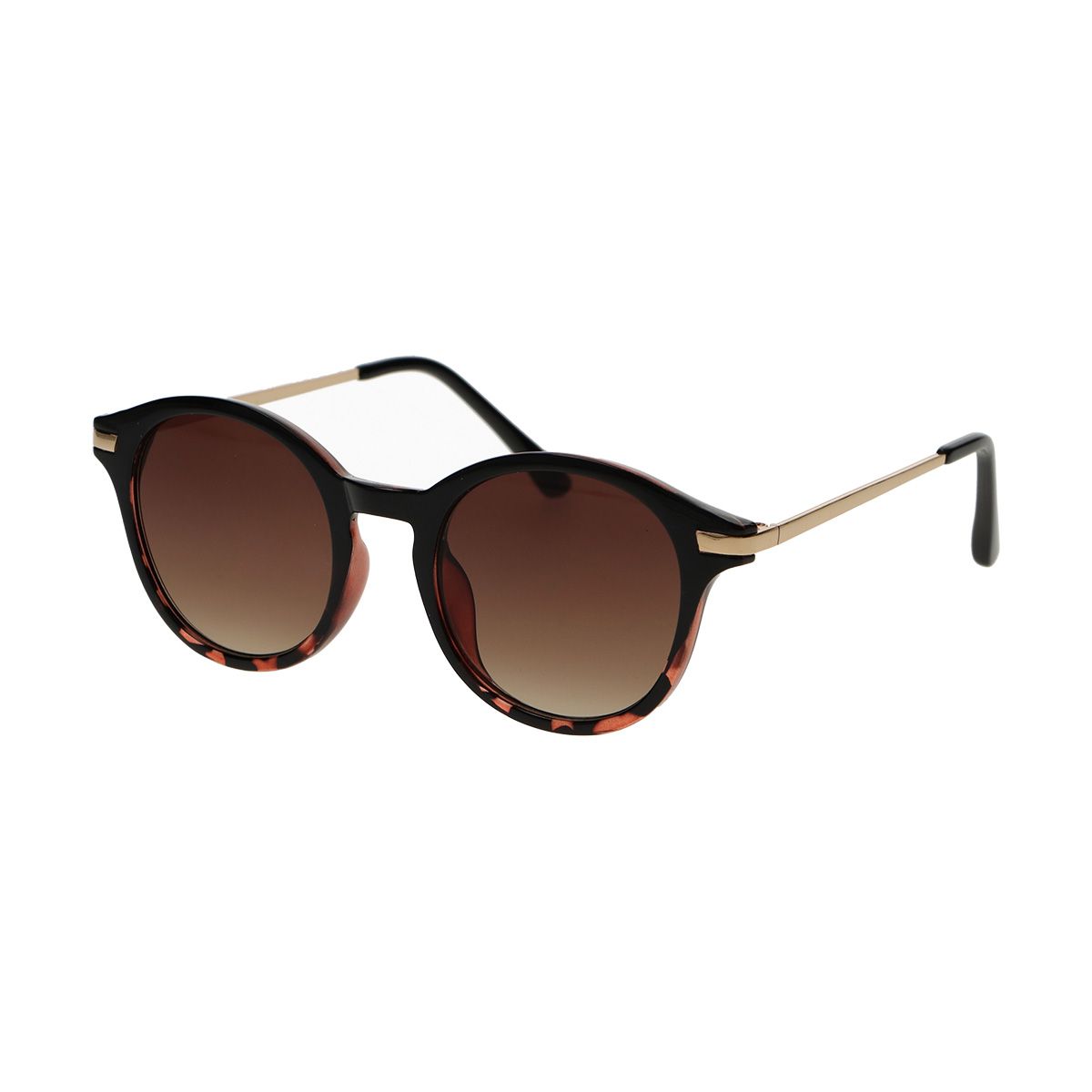 Spectrum rond zonnebril half tortoise zwart dames