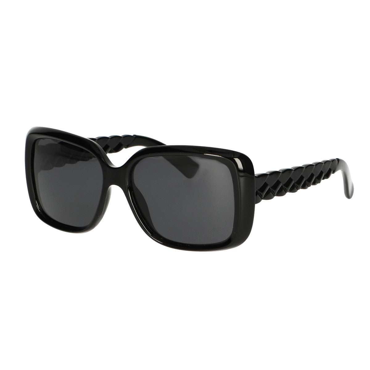 Spectrum zonnebril zwart gevlochten dames