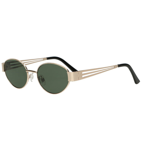 Spectrum zonnebril retro oval metaal groen glas