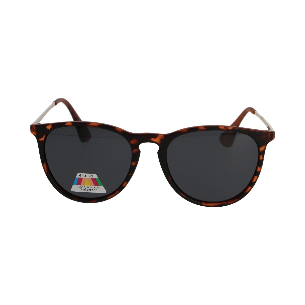 Spectrum gepolariseerde zonnebril rond tortoise goud grijs dames