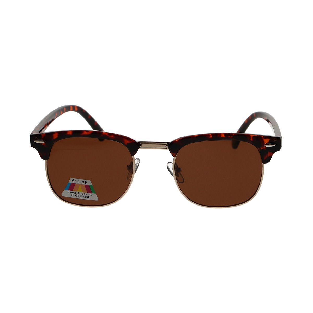 Spectrum gepolariseerde zonnebril club vierkant havana goud bruin unisex