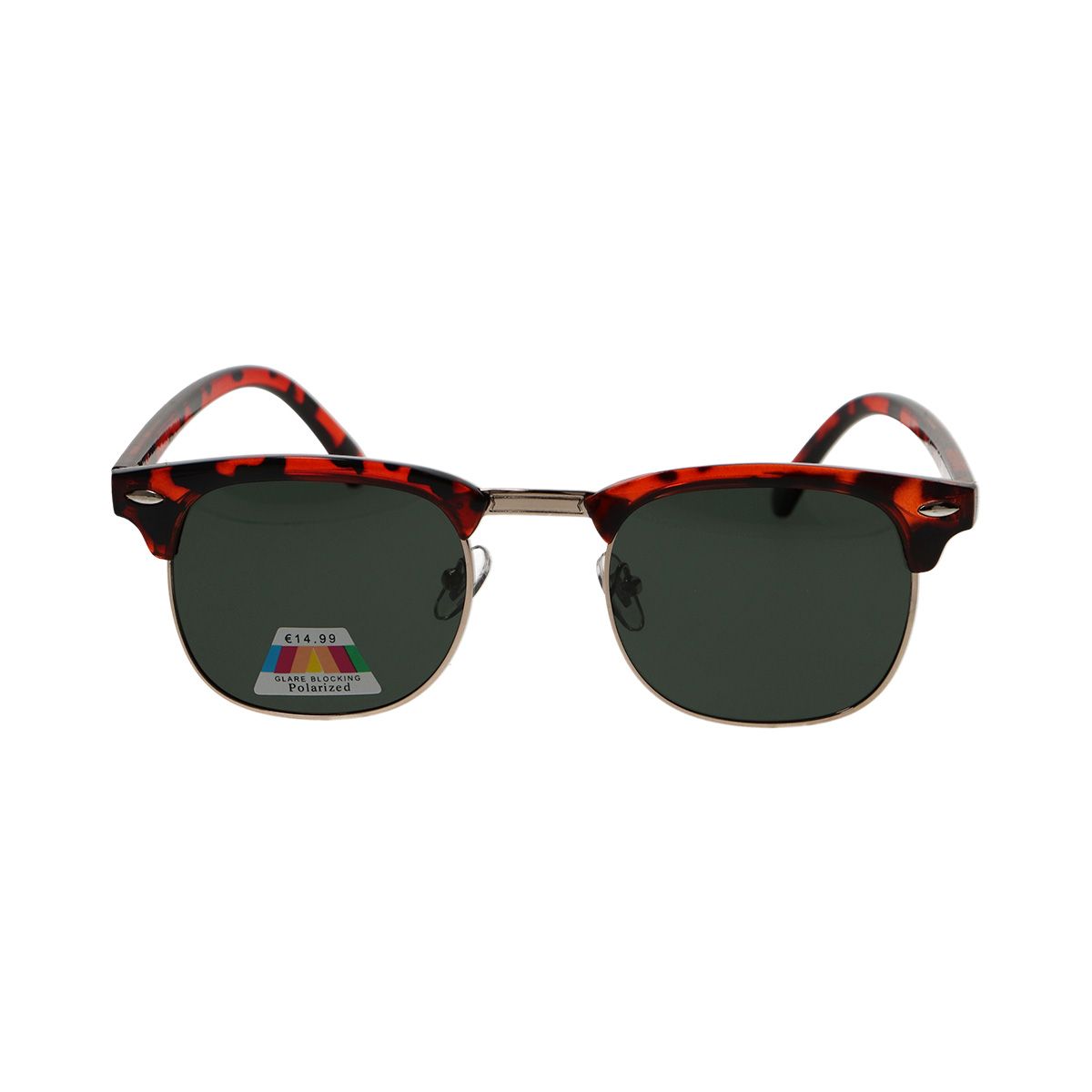 Spectrum gepolariseerde zonnebril club vierkant havana goud groen unisex