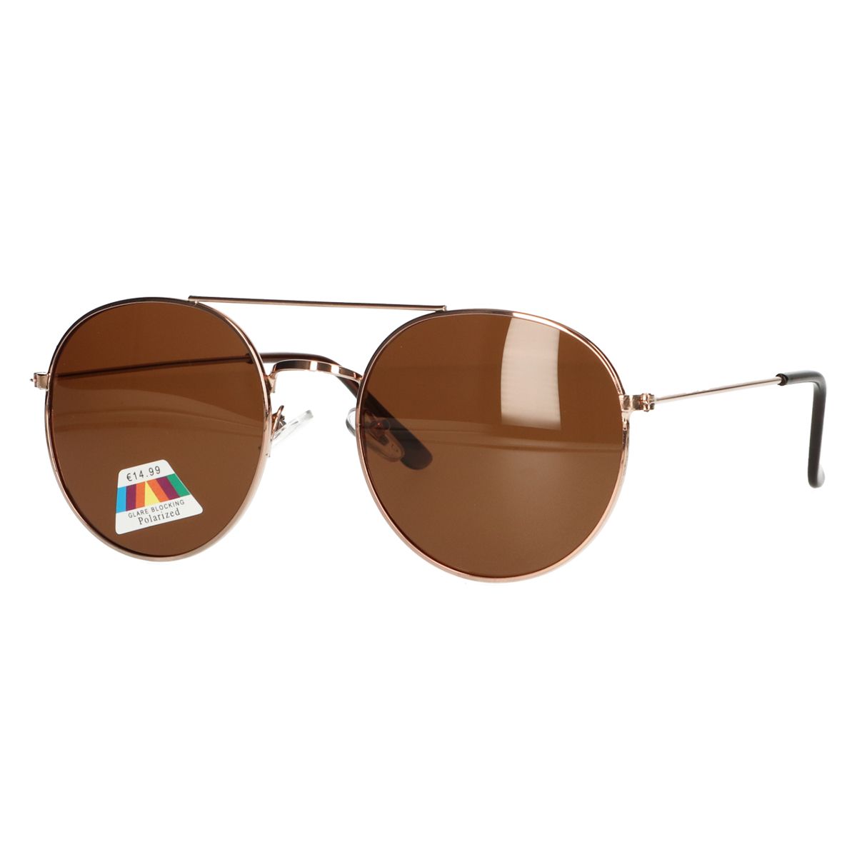 Spectrum polarized zonnebril piloot bruin glas unisex