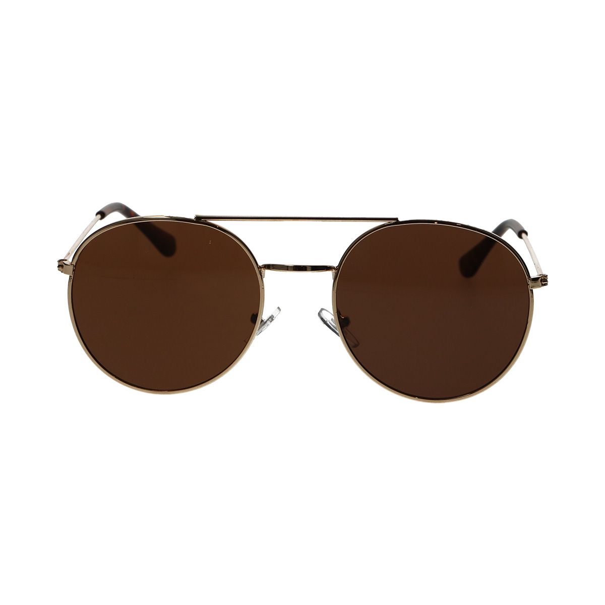 Spectrum ronde zonnebril goud metaal bruin unisex