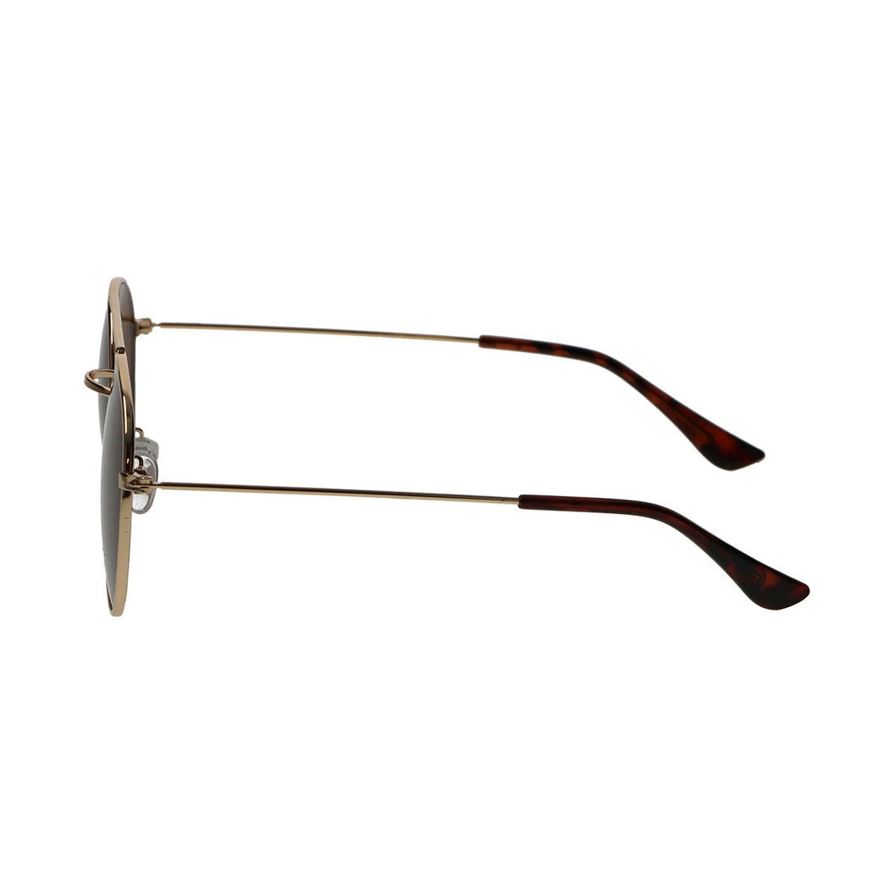 Spectrum ronde zonnebril goud metaal bruin unisex