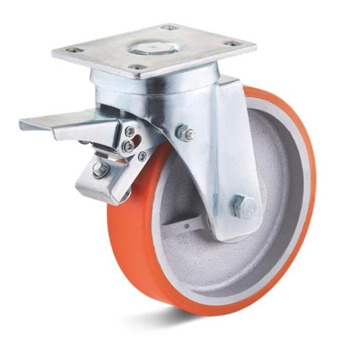 Torwegge zwenkwiel+rem zwaarlast 125x40mm