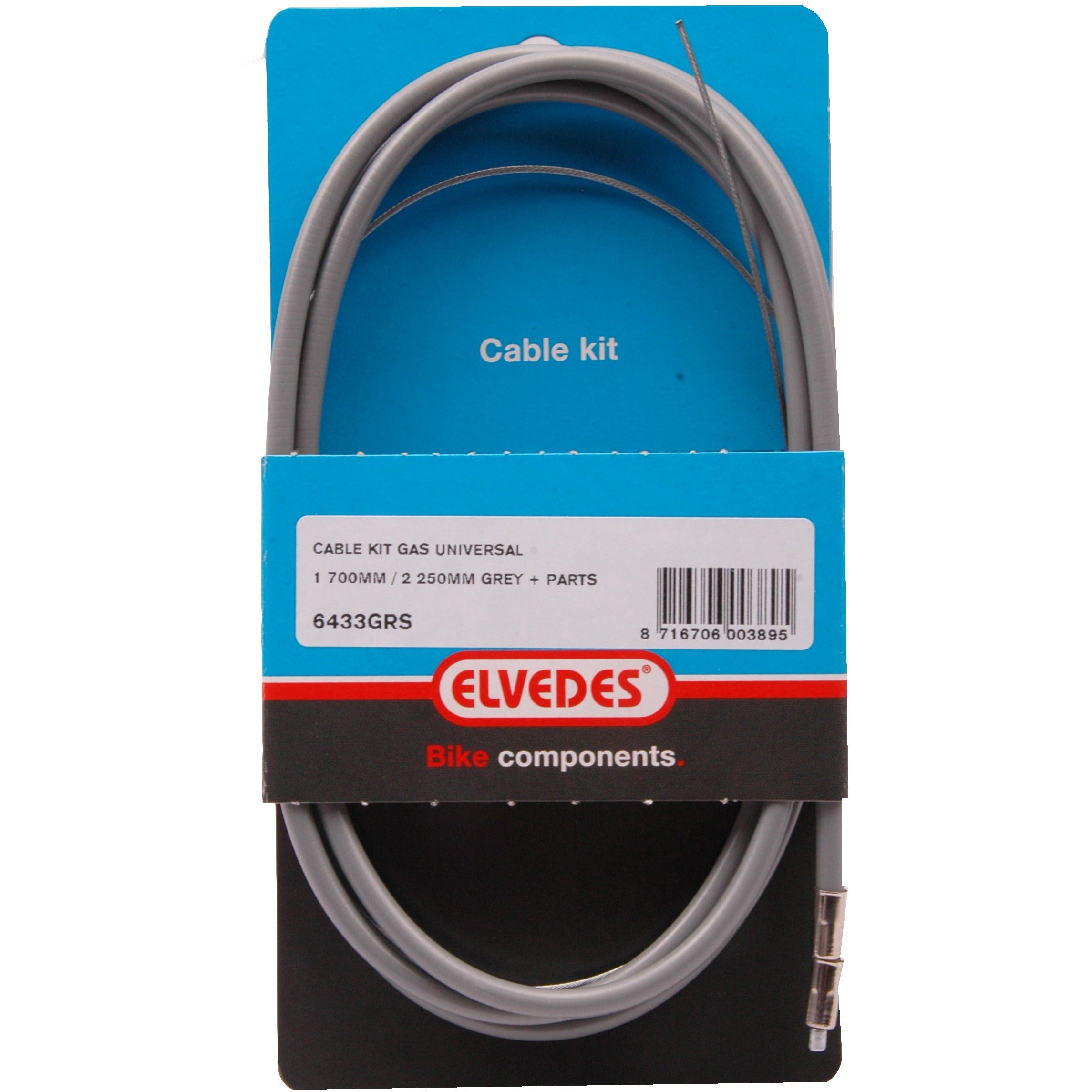 Elvedes gaskabel compleet ton grijs (6433 grs)