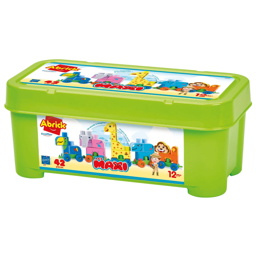 Abrick Maxi Animal Train Storage Box, 42 pcs