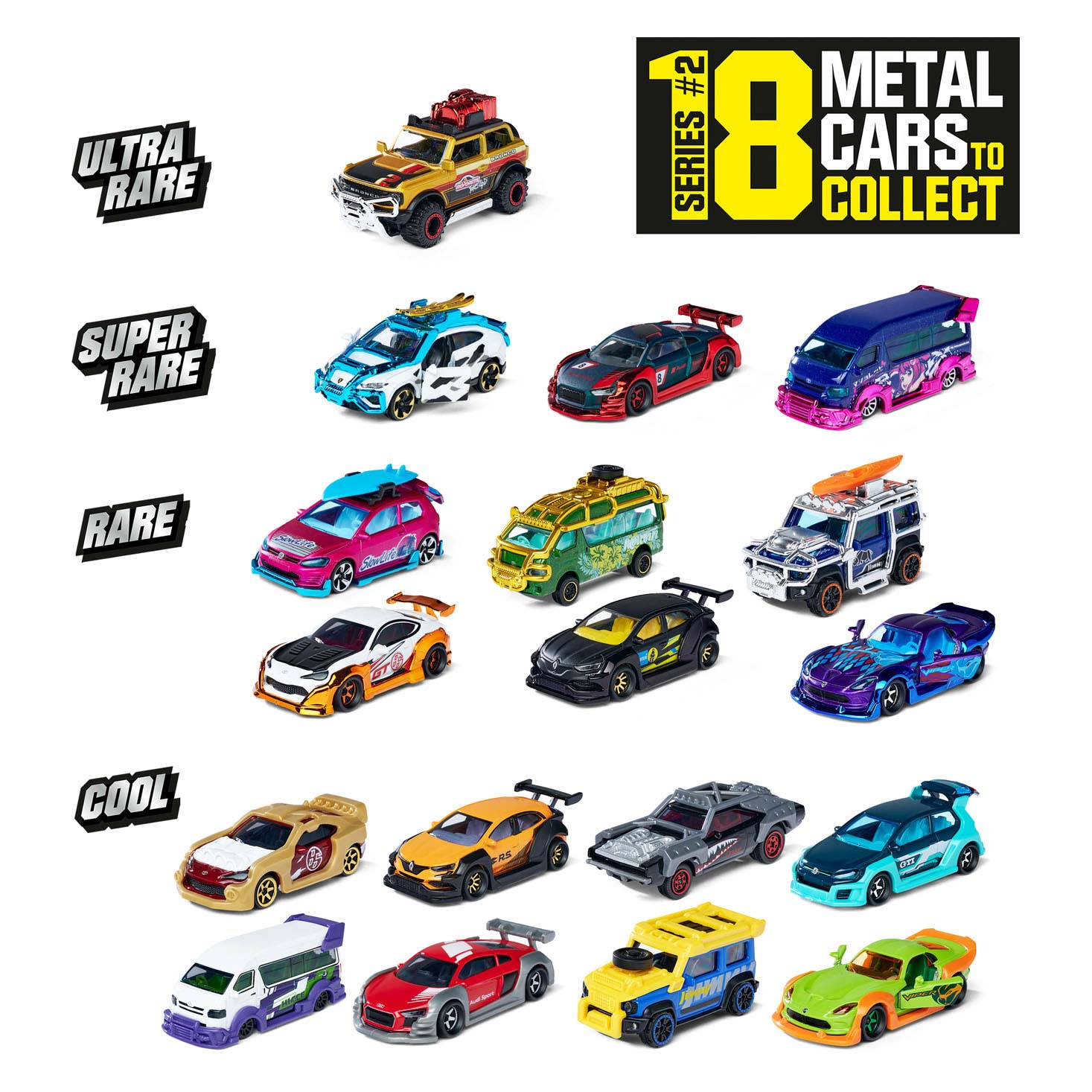 Majorette Tune Up's 2 auto's, 28 verrassingen