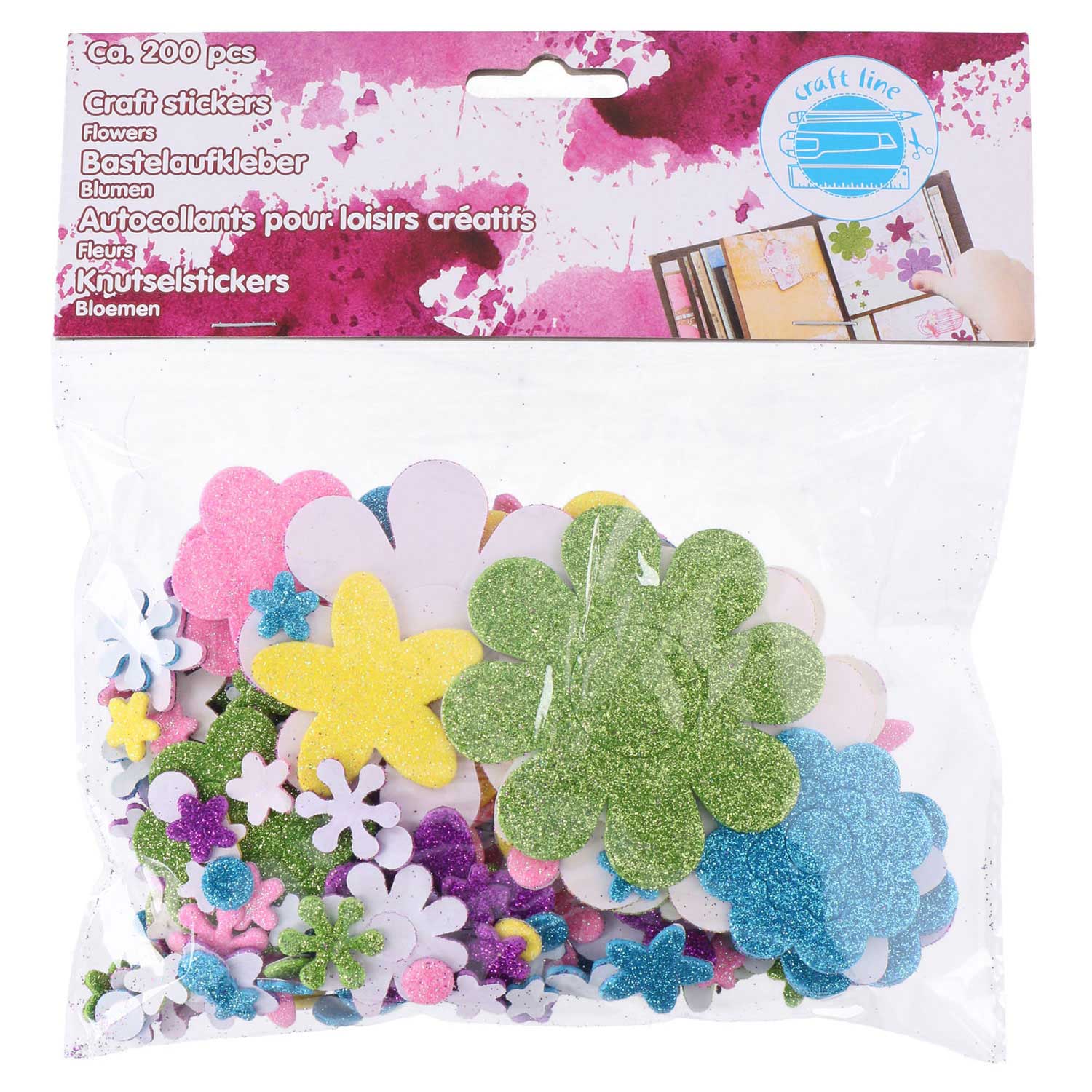Knutselstickers Bloemen, 200st.