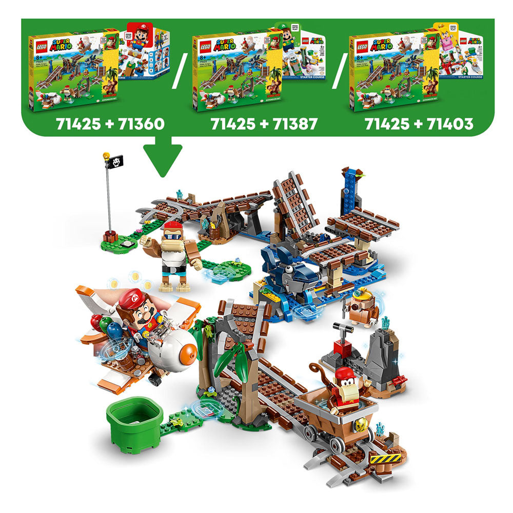 Lego super mario - uitbreidingsset: diddy kongs mijnwagenrit constructiespeelgoed (71425)