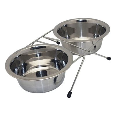 Happy pet voerbak dubbel met onderstel
