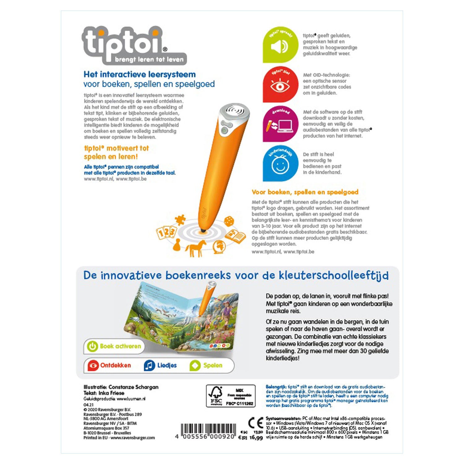 Ravensburger Tiptoi Boek Liedjes voor Onderweg