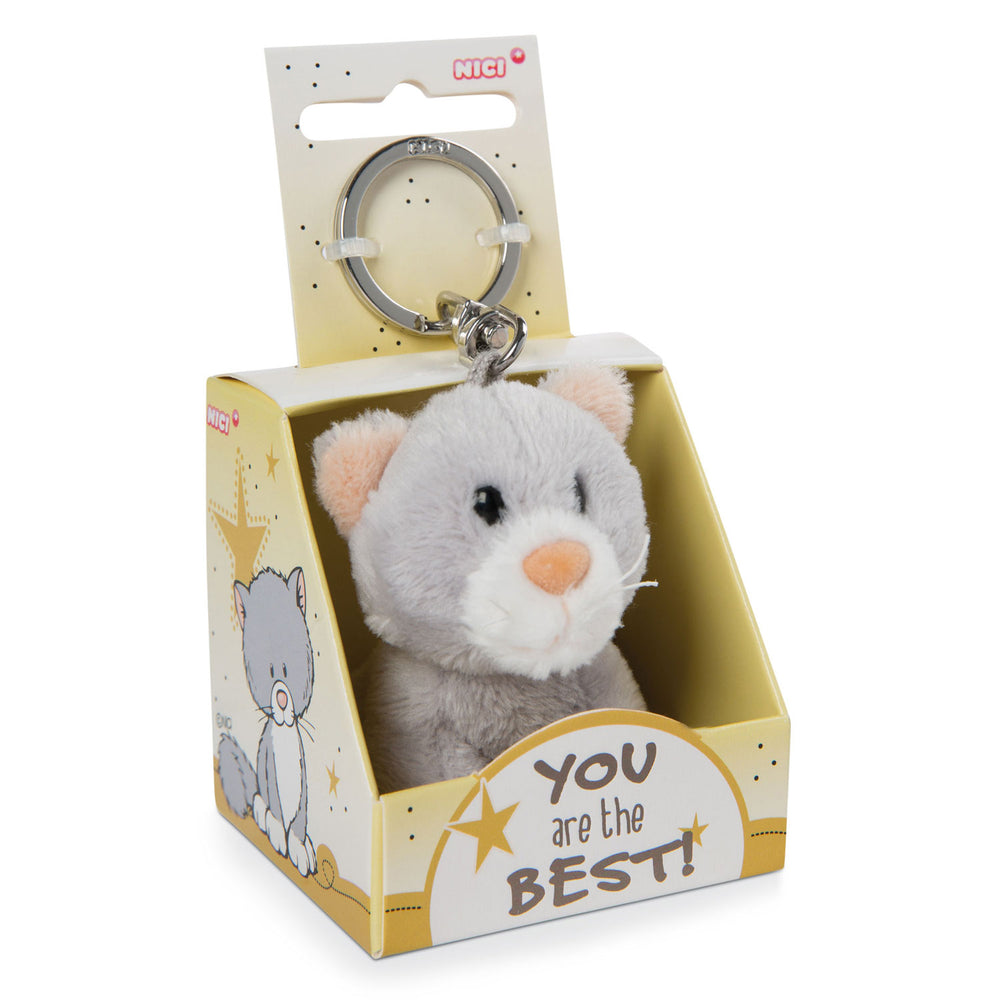 Nici Pluchen Sleutelhanger Kat Je bent de Beste in Geschenkdoos, 6cm