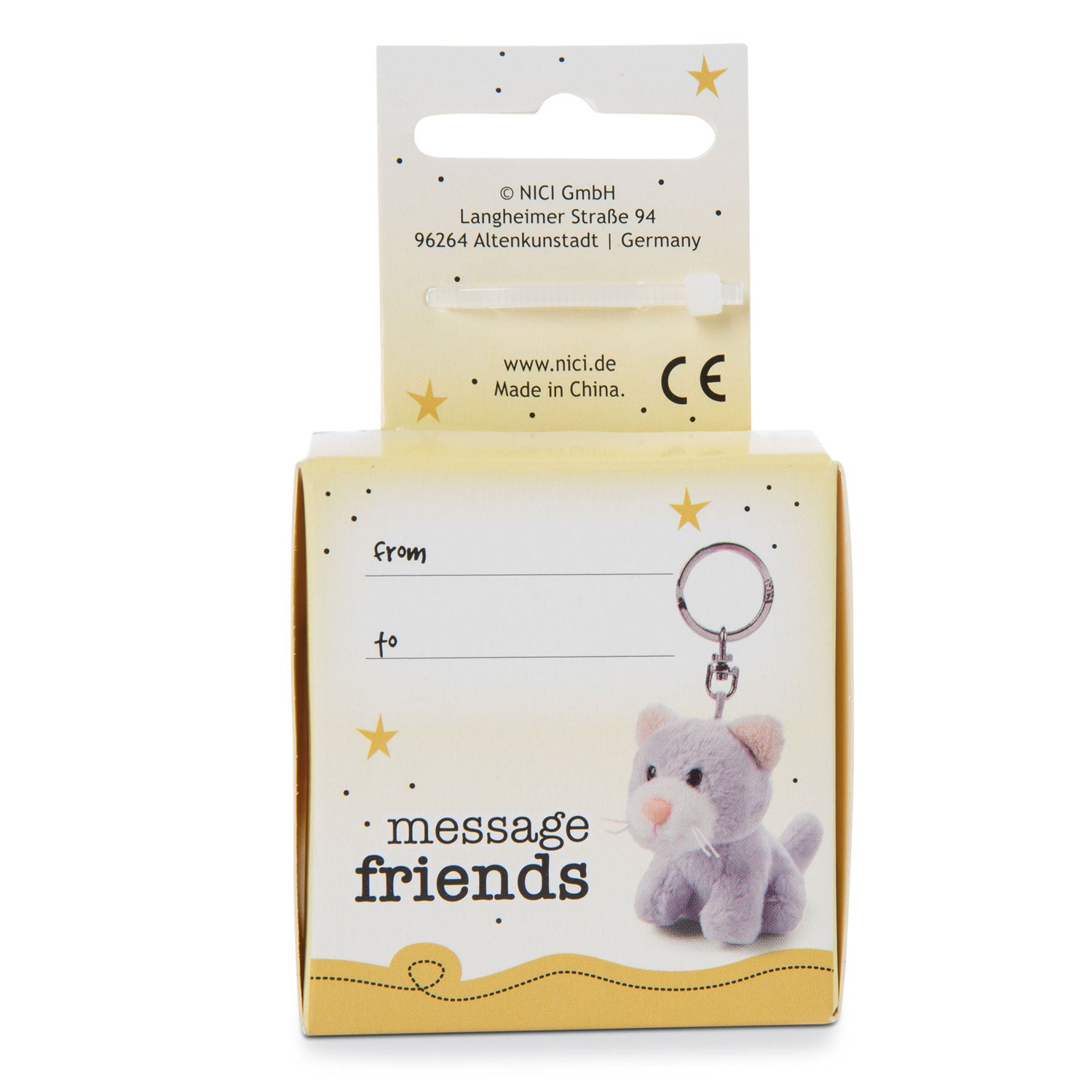 Nici Pluchen Sleutelhanger Kat Je bent de Beste in Geschenkdoos, 6cm
