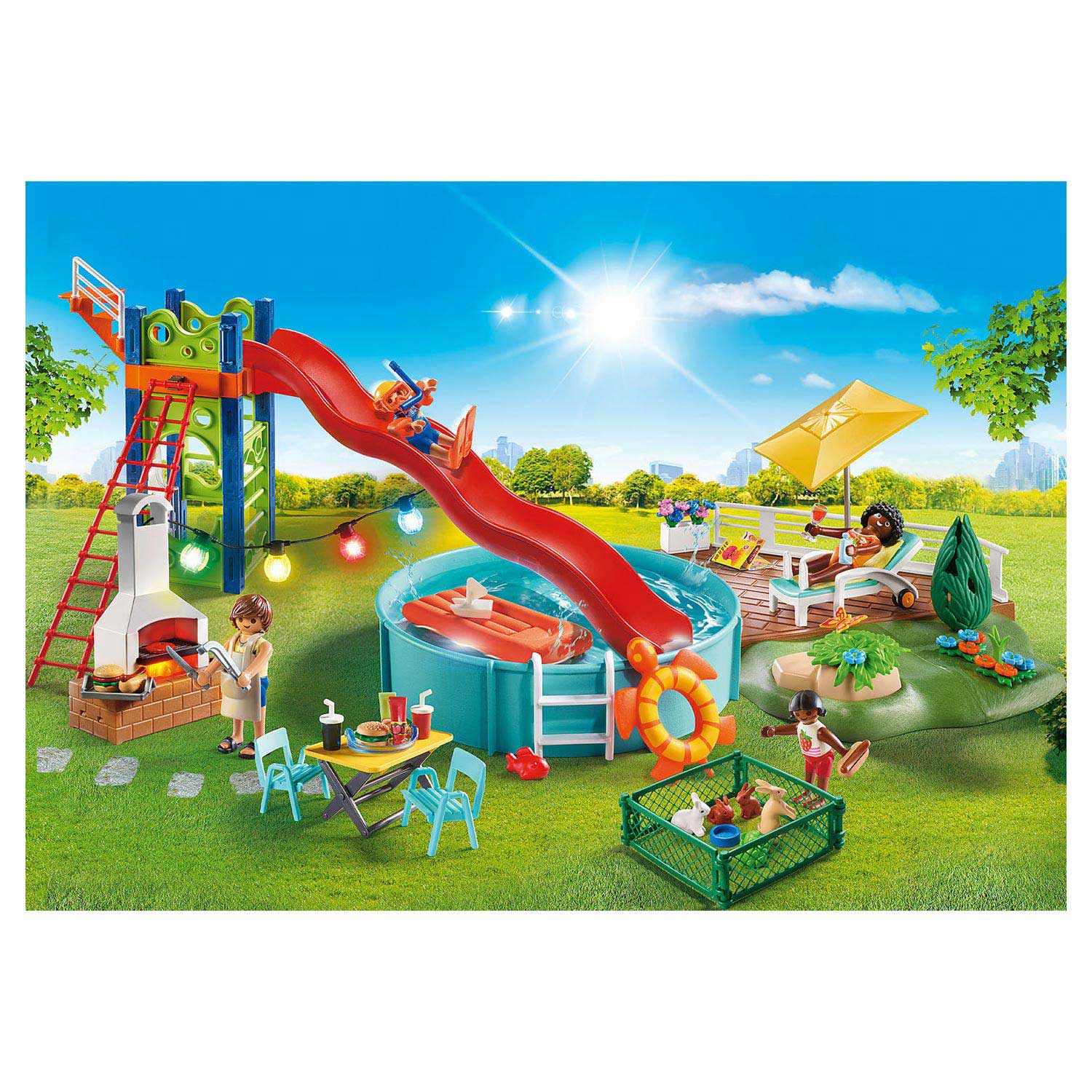 PLAYMOBIL City Life Zwembadfeest met Glijbaan 70987