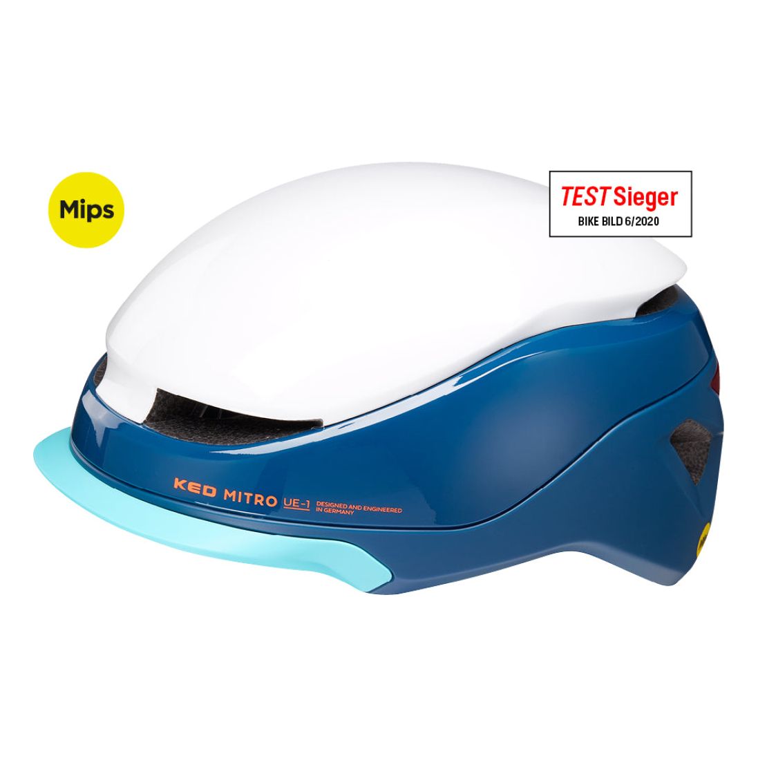 Casque de vélo KED Mitro UE-1 M (52-58cm) - bleu blanc