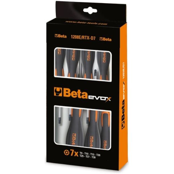 7-delige set schroevendraaiers Beta Tools voor schroeven met Tamper Resistant Torx® profiel<br>