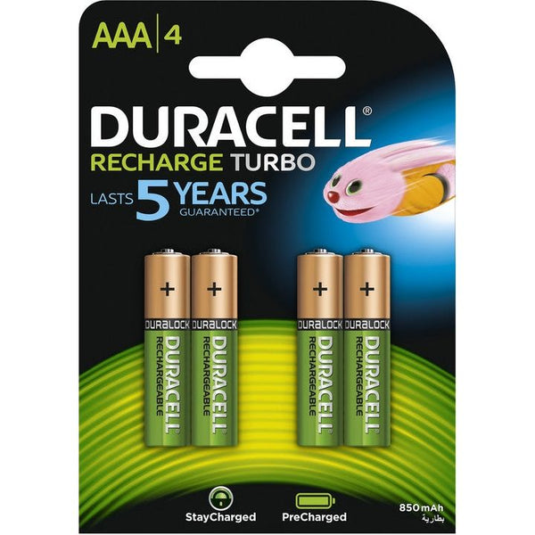 Batterij Duracell oplaadbaar AAA HR03 NimH 1.2V - 750 mAh (4 stuks)