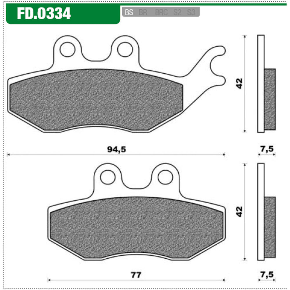 JEU DE PLAQUETTES DE FREIN NEUF FREN FD0334