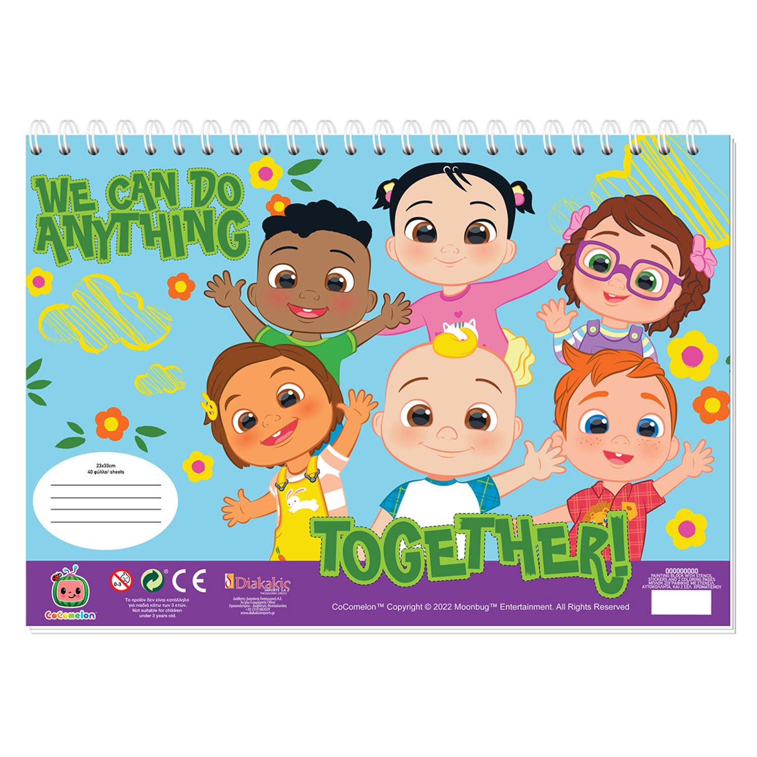 CoComelon Kleurplaat met stencil en stickervel