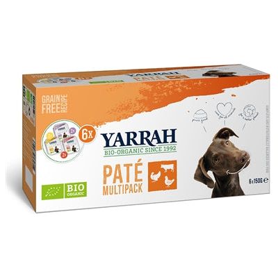 Yarrah dog organic multipack pate kalkoen kip rund