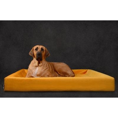 Bia bed royal fluweel hoes voor hondenmand oker