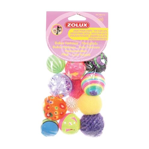 Zolux kattenspeelgoed fancy gekleurde ballen assorti