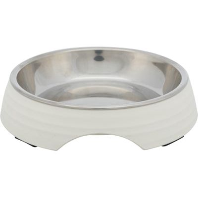 Trixie voerbak kat melamine RVS wit