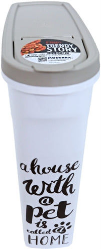 Moderne voercontainer trendy verhaal huisdier wijsheid