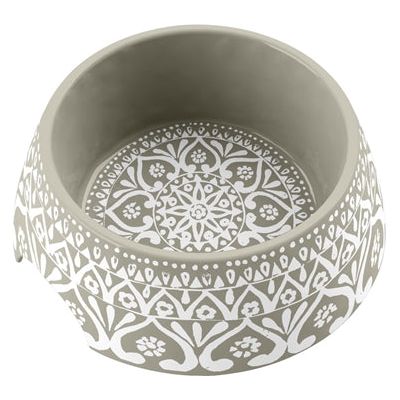 Tarhong voerbak boho medaillon taupe