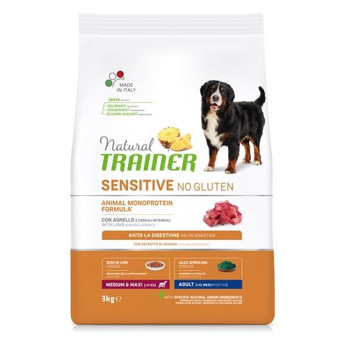 Natural trainer hond volwassen medium maxi sensitief lam glutenvrij