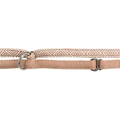 Trixie hondenriem boho ruiten verstelbaar premium met neopreen karamel