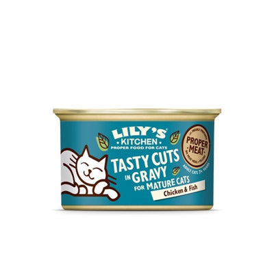 Lily's keukenkat volwassen kip vis smakelijke stukken in jus