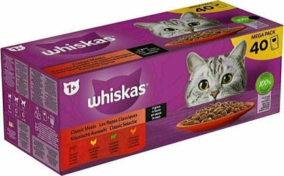 Whiskas multipack zakje volwassen klassiek selectie vlees in saus