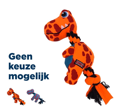 Kong kenmerkende dynosfleece met piep assorti