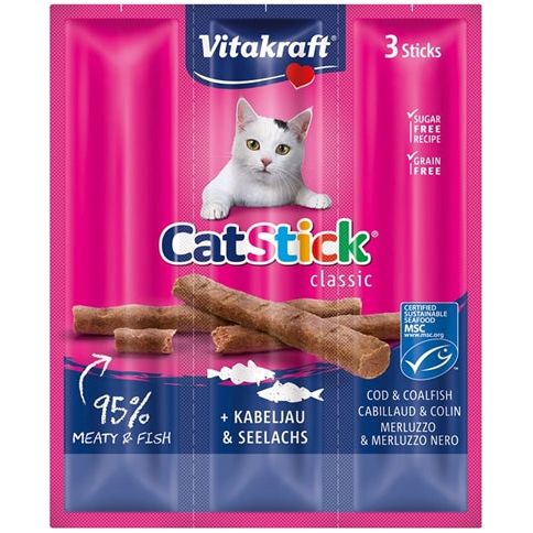 Vitakraft cat-stick mini kabeljauw met tonijn