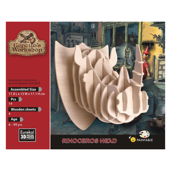 Gepetto's Workshop Houten Bouwpakket 3D - Neushoorn