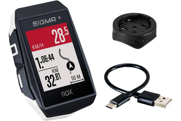 Sigma ROX 11.1 EVO GPS Support de guidon blanc Câble de charge USB-C
