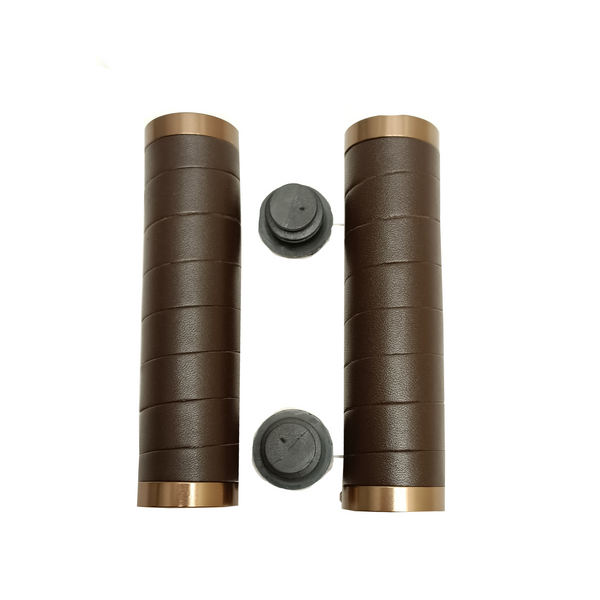 Poignées FALKX, cuir marron avec double anneau de verrouillage, 130 mm, emballage atelier
