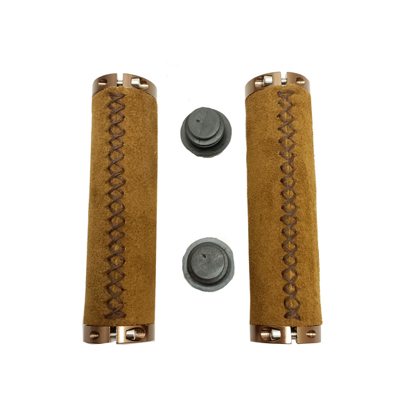 Poignées FALKX, daim marron avec double anneau de verrouillage, 130mm, emballage atelier