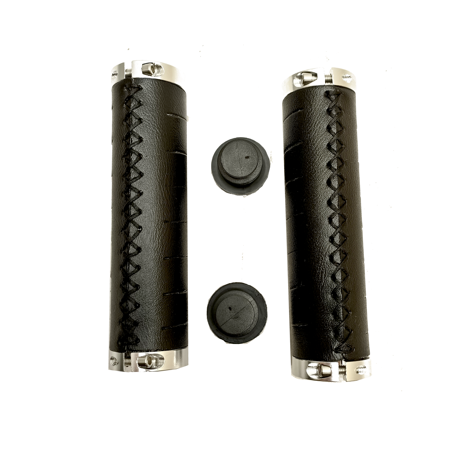 Poignées FALKX, matière PU noire avec double anneau de verrouillage, 130mm, emballage atelier