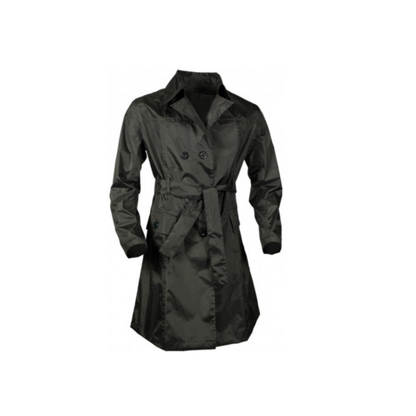 Dr Raincoat Ladies, Size XL. Black, with detachable hood, 2 pockets, + carrying bag